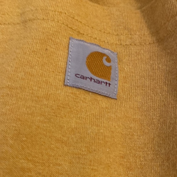 CARHARTT original fit cotton blend yellow tee . Size S - Picture 5 of 8